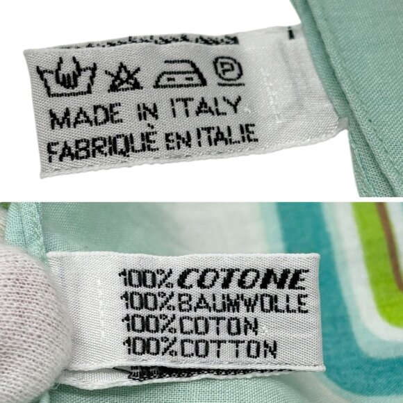 CHANEL Vintage CC Mark Logo Scarf Wrap Mint Green Multicolor Cotton [106410] - Picture 15 of 15